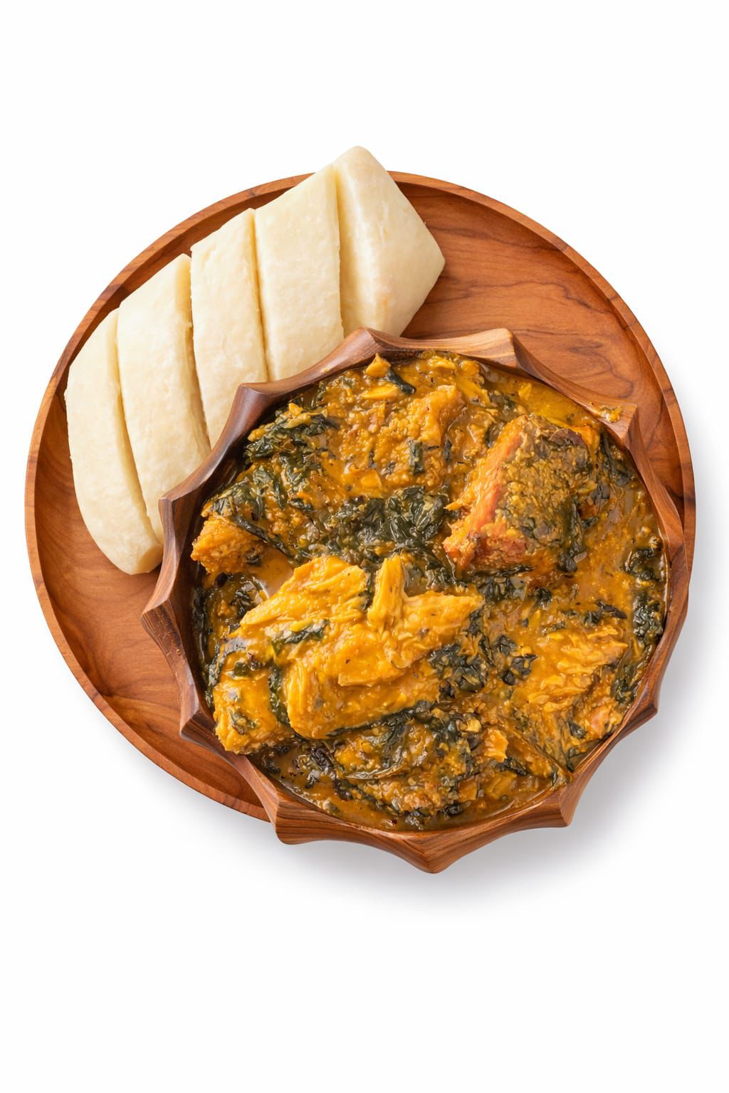 Traditional Nigerian soup served with swallow